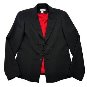 Vintage Due per Due Blazer Military Style Asian Career Event Black Womens 12